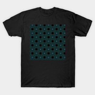 Big and small squares on green T-Shirt